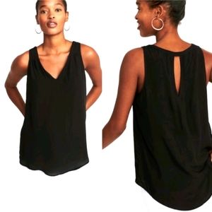 Old Navy Black Keyhole Tank Medium